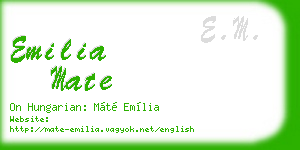 emilia mate business card